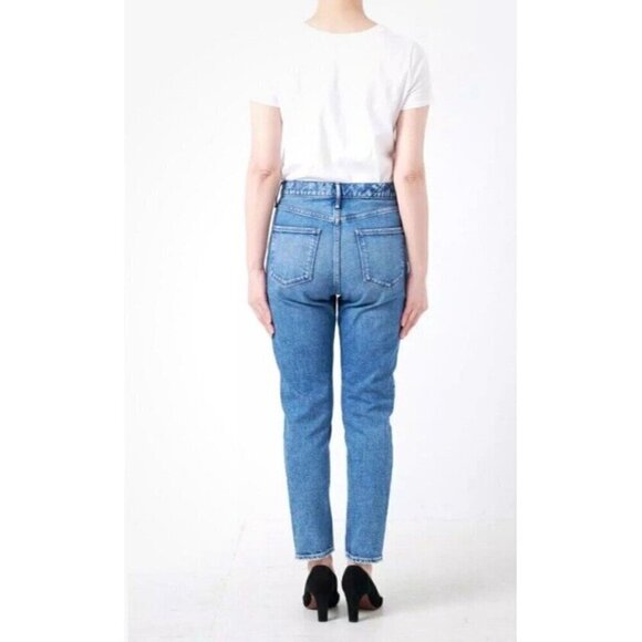 AQUA High Rise Slim Leg THE STELLA in Dakota Blue Denim Jeans Size 30 - Picture 4 of 15